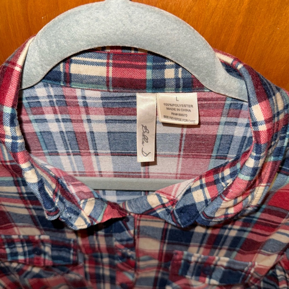 Bella D. Red and Blue Flannel - Picture 2 of 4